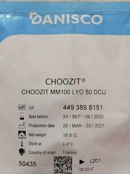 Закваска Даниско Choozit ММ 101 (ММ 100) LYO 50 DCU для сыров, сметаны и творога (мезофильные гетероферментативные ароматообразующие культуры)